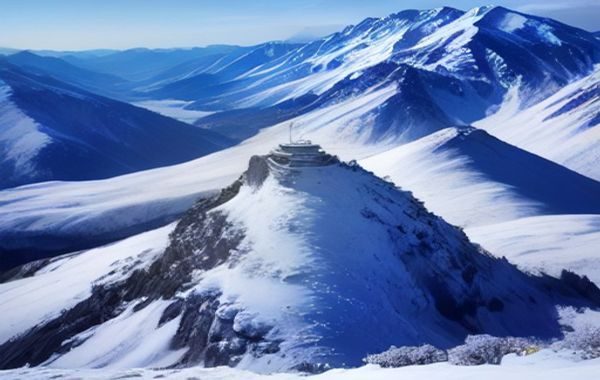 尼泊尔安纳普尔纳山区徒步路上，雪山倒映在高原湖泊中，徒步者背包前行，南亚喜马拉雅壮丽山景令人震撼